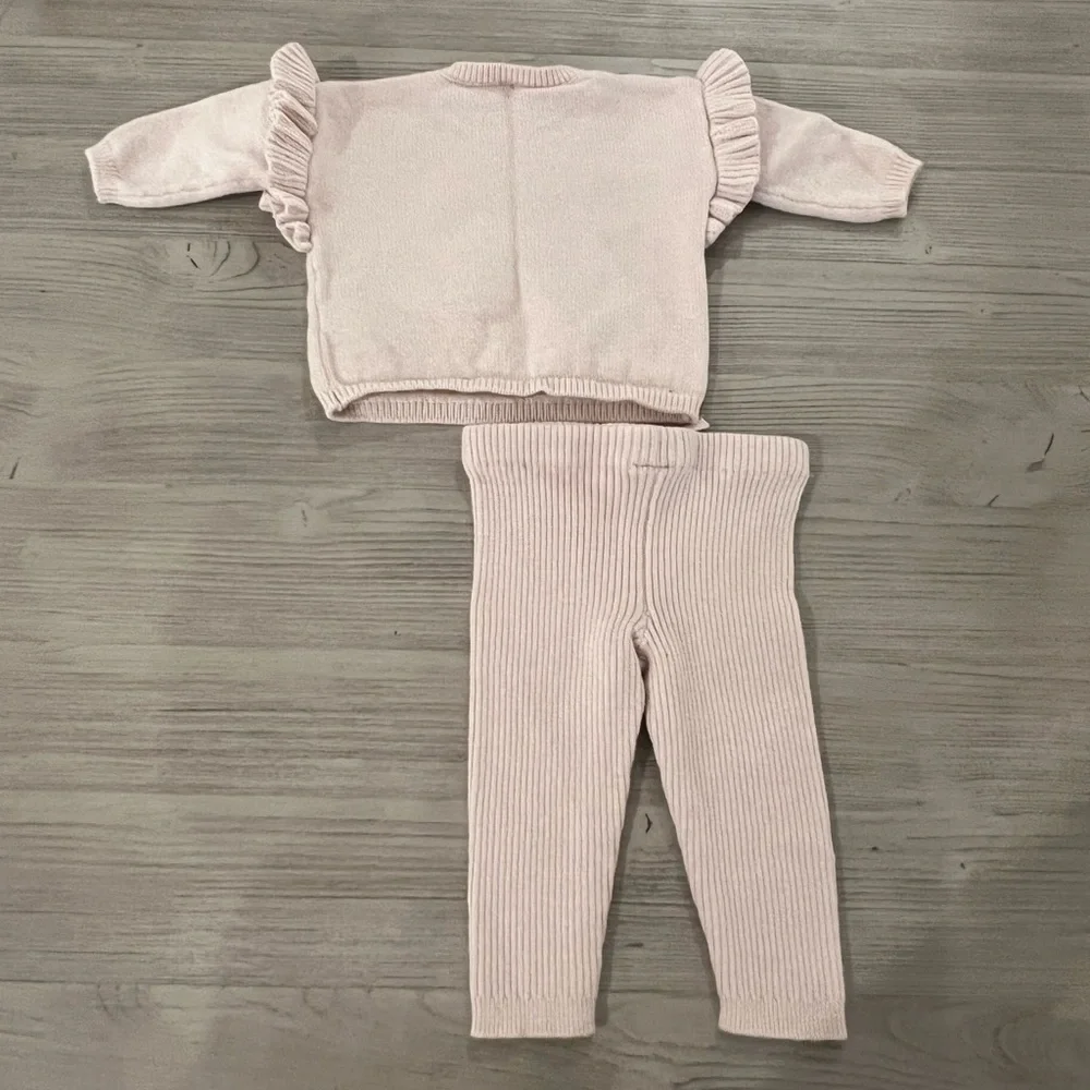 EUC ruffle shoulder sweater and pants set - Picture 6 of 6